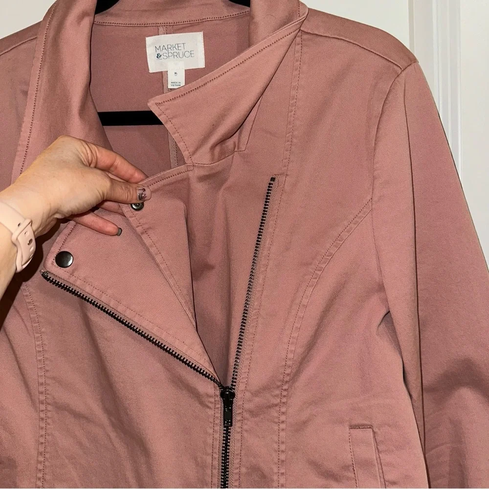 Market & Spruce- Jaclyn Knit Moto Jacket, size xl - Picture 4 of 12